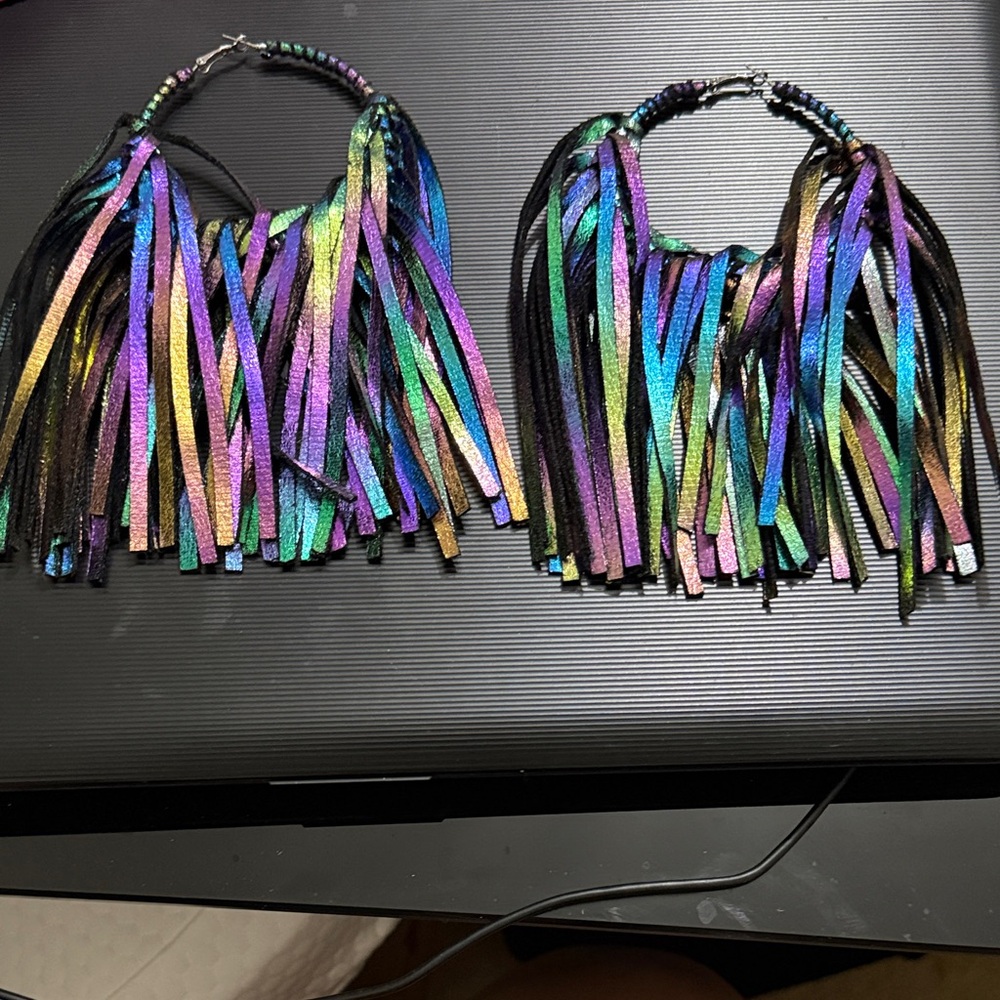 Sassy Jones Vibrant Multicolor Fringe Earrings